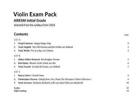 ABRSM Violin Exam Pack Initial Gr. - 2020 -2023 ABRSM Violin Exam Pack Initial Gr. - 2020 -2023
