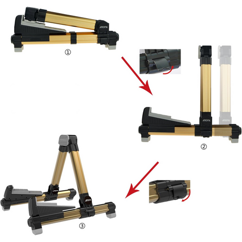 Aroma AGS-08 Foldable Guitar Stand – Gold Aroma AGS-08 Foldable Guitar Stand – Gold