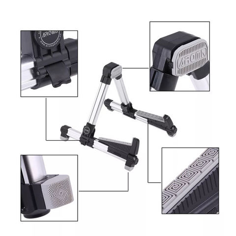 Aroma AGS-08 Foldable Guitar Stand – Silver Aroma AGS-08 Foldable Guitar Stand – Silver