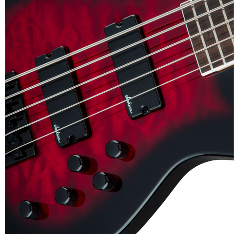 Jackson JS Series Concert Bass JS3VQ – Transparent Red Burst Jackson JS Series Concert Bass JS3VQ – Transparent Red Burst
