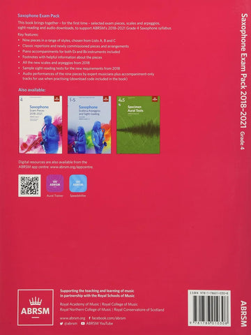 ABRSM Saxophone Exam Pack Gr. 4 - 2018-21 ABRSM Saxophone Exam Pack Gr. 4 - 2018-21