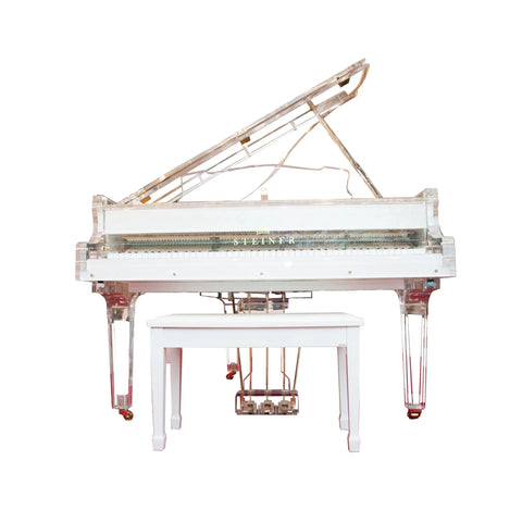 Steiner HG-168A Crystal Grand Piano with Self-Play - White Steiner HG-168A Crystal Grand Piano with Self-Play - White