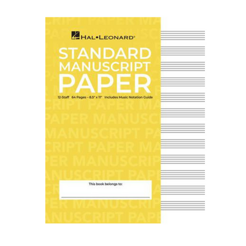 Hal Leonard Standard Manuscript Paper Hal Leonard Standard Manuscript Paper