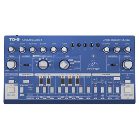 Behringer TD-3-BU Analog Bass Line Synthesizer – Blue Behringer TD-3-BU Analog Bass Line Synthesizer – Blue