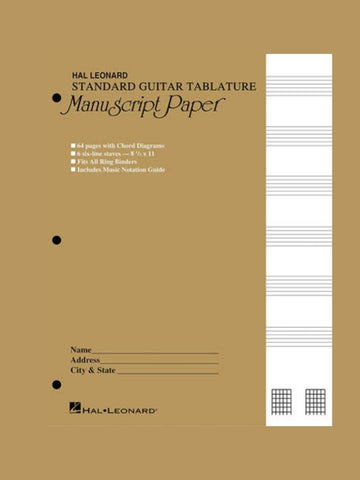 Hal Leonard Guitar Tablature Manuscript Hal Leonard Guitar Tablature Manuscript