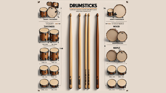Drumsticks: Thickness, Types of Wood, and Sizes