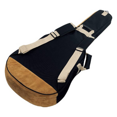 Ibanez IAB541 acoustic gig bag rear, black with tan base and cream backpack straps