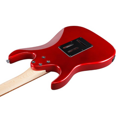 Ibanez GRX40 body back angled, candy apple red gloss with black cavity covers