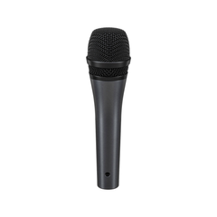 Sennheiser e 835-S microphone upright straight-on view, dark grey cardioid body