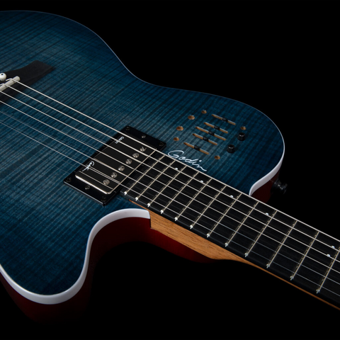 Godin A6 Ultra Semi-Acoustic Guitar – Denim Blue Flame