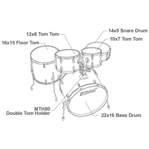 Tama Imperialstar IE52KH6W-NZW Drum Kit - Natural Zebrawood Wrap