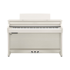 Yamaha Clavinova CLP-845 digital piano in white birch, front view with pedals