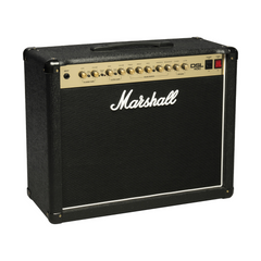 Marshall DSL40C combo amplifier angled front, black tolex with gold control panel