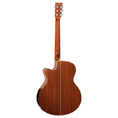 Tanglewood TW4CE Winterleaf electro-acoustic guitar back view, natural mahogany