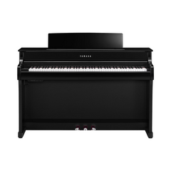 Yamaha CLP-845 Clavinova digital piano in polished ebony, front view with pedals
