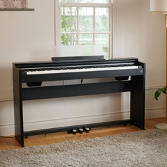 Casio Celviano AP-S200 digital piano in black, in a living room by a window