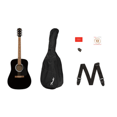 Fender FA-115 Dreadnought Acoustic Guitar Pack - Black | Melodica Music Store Dubai