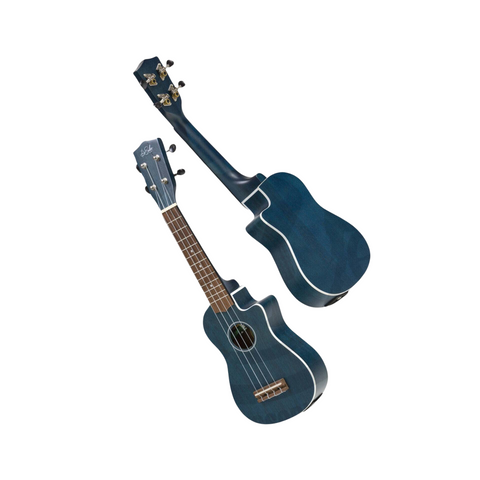 De Salvo UKMCSEQBL Ukulele Cut-Away Soprano - blue