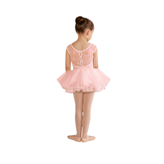 Bloch Girls Elenore Bow Mesh Tutu Leotard - Candy pink
