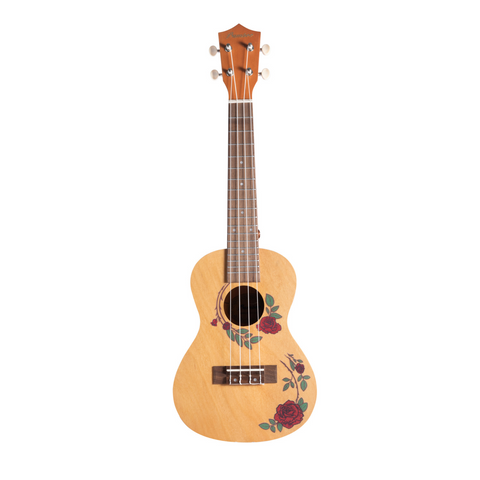 Bamboo U-23 Concert Ukulele Roses-S With Bag