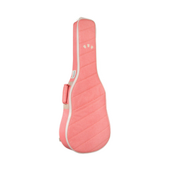 Cordoba C1 Matiz matching padded gig bag, coral quilted fabric with Cordoba logo patch