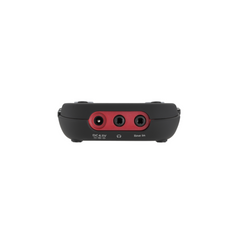 Korg Mini-KP2S top edge close-up, DC power, headphone and line-in jacks