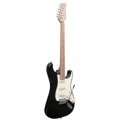 Bamboo Solar Strato SSS Electric Guitar with Bag – Black