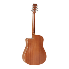 Tanglewood TSP15CE Sundance Premier acoustic guitar back view, mahogany cutaway