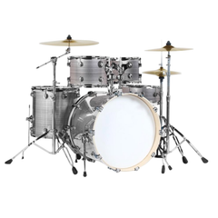 Steiner 5-Piece Full Size Acoustic Drum Set - Silver | Melodica Music Store Dubai