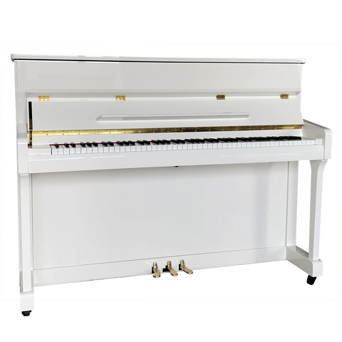 Steiner HU-110 Upright Piano with Free Bench - White