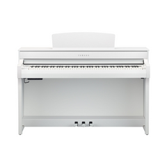 Yamaha Clavinova CLP-745 digital piano in white, front view with three pedals