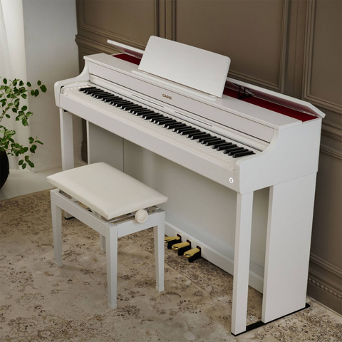 Casio AP-300WE Digital Piano with Bench - White