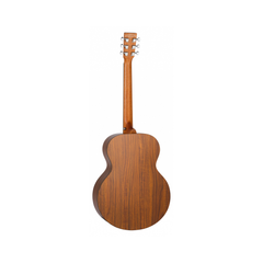 Tanglewood TM3 Metropolitan guitar back view, figured walnut with chrome tuners