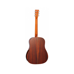 Tanglewood TRS5SE dreadnought guitar back view, striped rosewood with chrome tuners