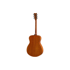 Yamaha FS800 concert acoustic guitar back view, natural mahogany