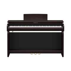 Yamaha CLP-825 Clavinova digital piano in rosewood, front view with pedals