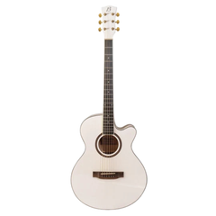 Bamboo GA-40 Acoustic-Electric Guitar with Bag - White