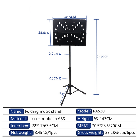 Hebikuo PA520 High-End Foldable Music Stand