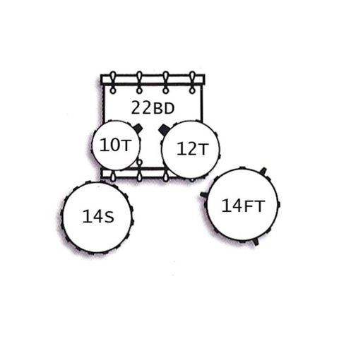 Tamburo T5 Series Standard 22" Drum Kit – Black Sparkle