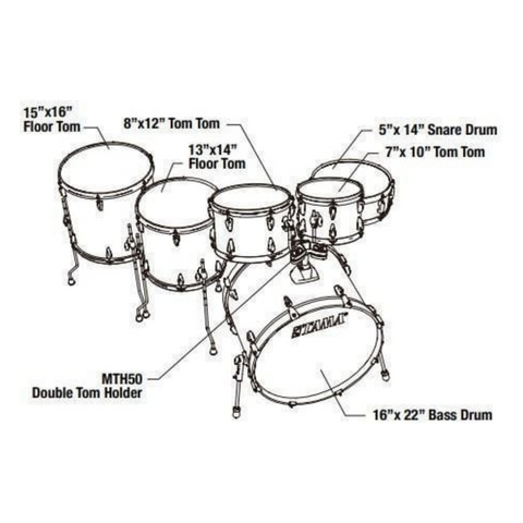 Tama Imperialstar IE62H6W-HBK 6pcs Drum Kit with Hardware