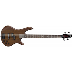 Ibanez GSR200B bass guitar full front view, walnut flat with black hardware
