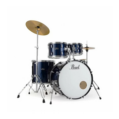 Pearl Roadshow 5-piece drum set in royal blue with cymbals and hardware