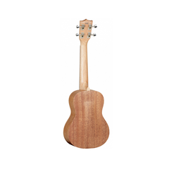 Tanglewood TWT4 Tiare concert ukulele back view, natural mahogany with chrome tuners