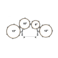 Tama StarLight quad tenor drum set diagram showing 8, 10, 12 and 13 inch drums