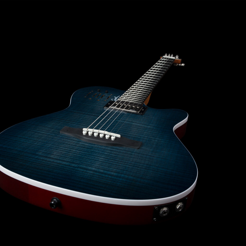 Godin A6 Ultra Semi-Acoustic Guitar – Denim Blue Flame