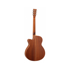 Tanglewood TSC4CE Sundance folk guitar back view, mahogany with cutaway and chrome tuners