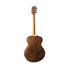 Tanglewood DBT-F-HR left-handed acoustic guitar, front and back, natural top with mahogany