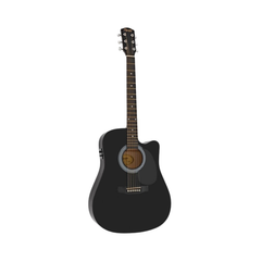 Squier SA-105CE Dreadnought E-Acoustic - Black | Melodica Music Store Dubai