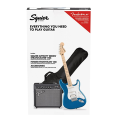 Squier Affinity Series Stratocaster HSS Pack - Lake Placid Blue - Electric Guitar Set | Melodica Music Store Dubai