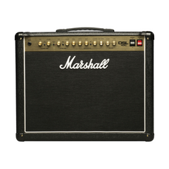 Marshall DSL40C combo amplifier straight-on front view, black tolex with white logo